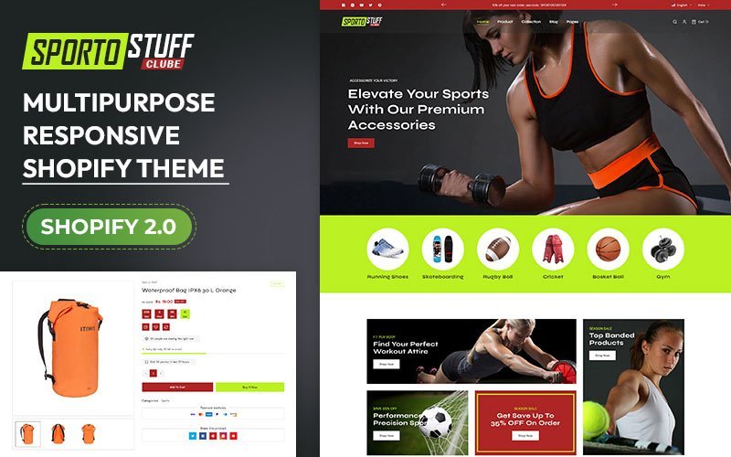 Sporto Stuff – 运动服和身体健身装备配件响应式Shopify主题