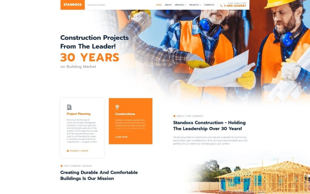 Standocs – 建筑公司WordPress Elementor主题