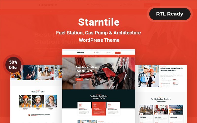 Starntile – 燃料站、加油泵和建筑WordPress主题