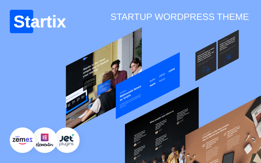 Startix – 初创企业的现代单页WordPress主题