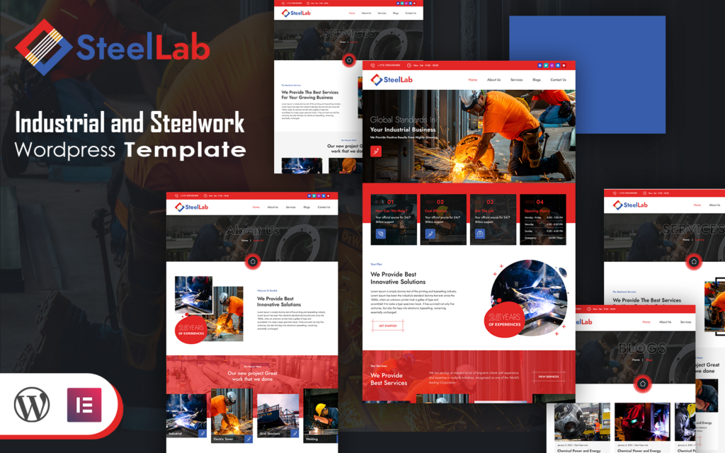 Steellab – 工业和钢结构 WordPress 模板