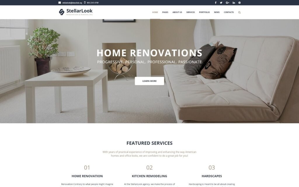 StellarLook – 翻新和室内设计的WordPress主题