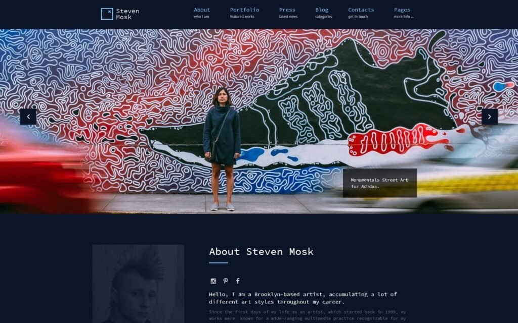 Steven Mosk – 现代艺术家个人作品集WordPress主题