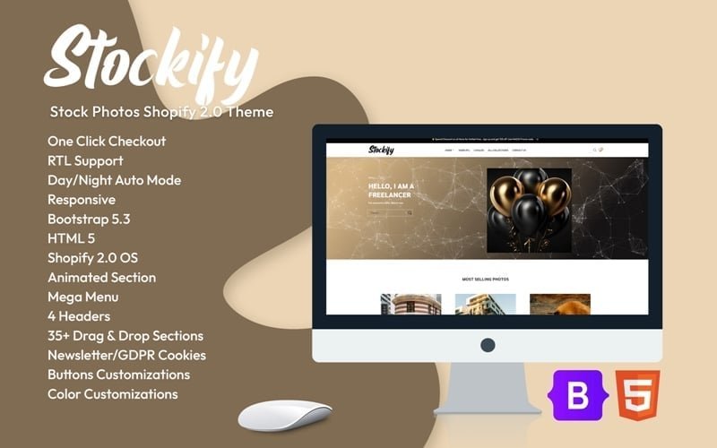 Stockify – 一个适用于 Shopify 2.0 的主题，专门用于展示库存照片。