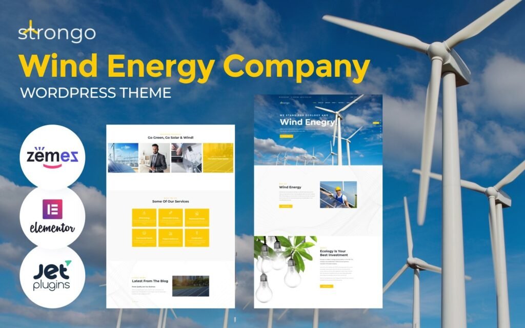Strongo – 风能和太阳能 WordPress 主题