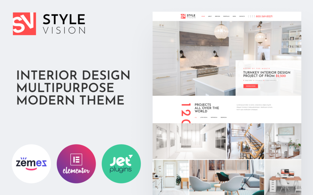 Style Vision – 内部设计多用途现代WordPress Elementor主题