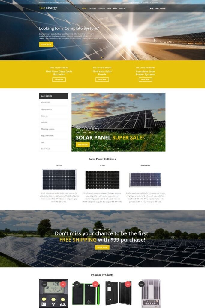 Sun Charge – 工业多语言未来主题 Shopify 主题