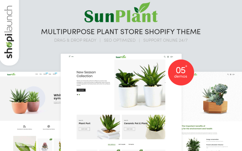 Sunplant – 多用途植物商店响应式Shopify主题