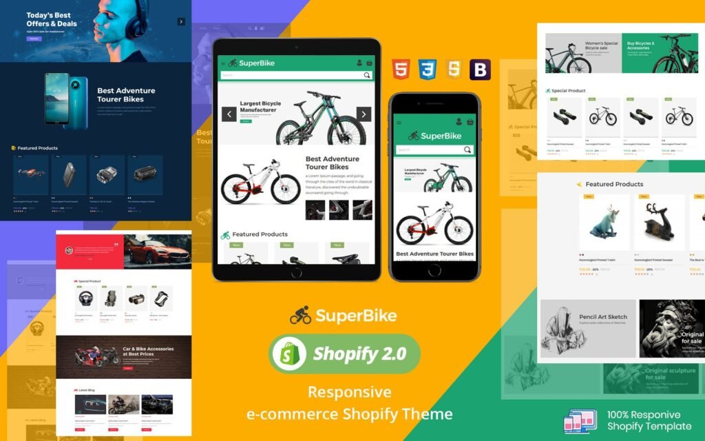 SuperBike – 自行车车载电子数字美术 Shopify 2.0 主题