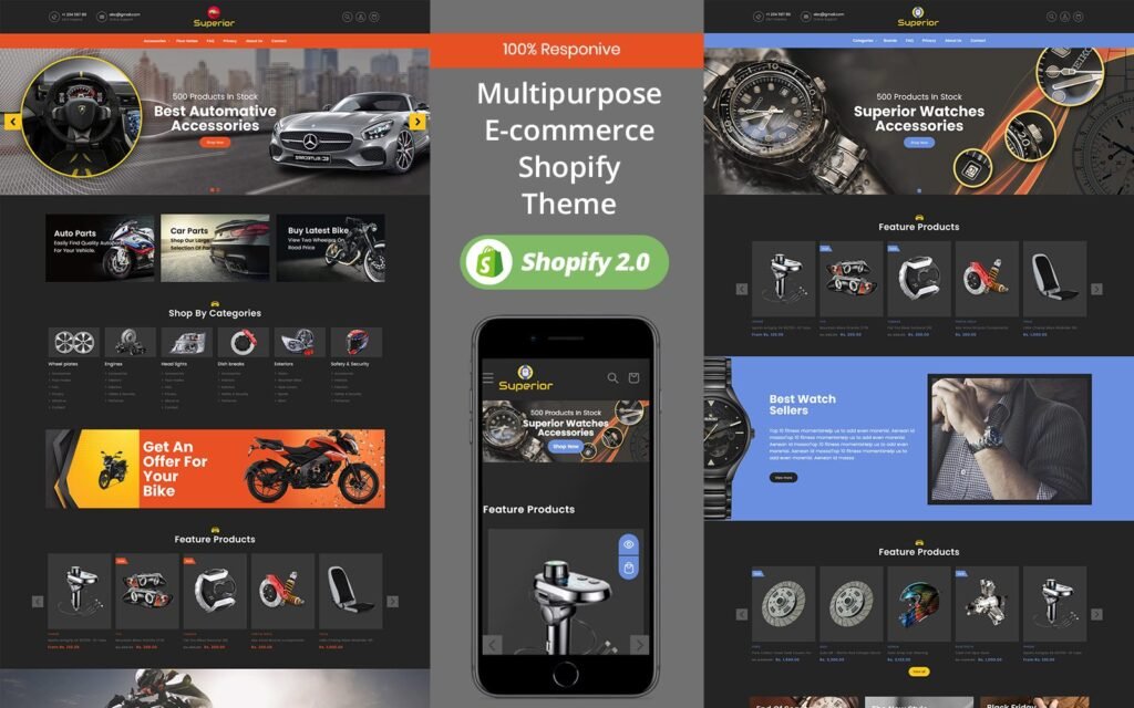 Superior Car Auto – Jewellery Watch Black Theme Shopify OS 2.0

Superior Car Auto – Jewellery Watch Black Theme Shopify OS 2.0指的是在Shopify上使用的主题，它具有黑色主题，适用于汽车、珠宝和手表等相关产品的在线商店。Shopify OS 2.0代表该主题适用于Shopify操作系统的第二个版本。