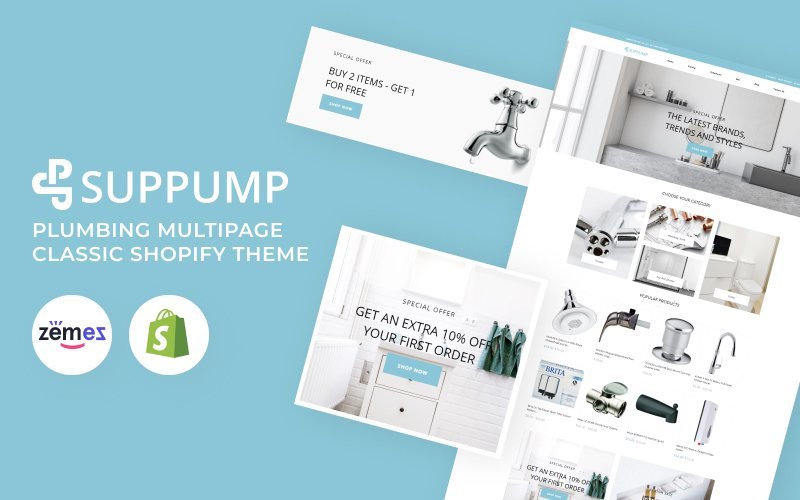Suppump – 管道多页面经典Shopify主题