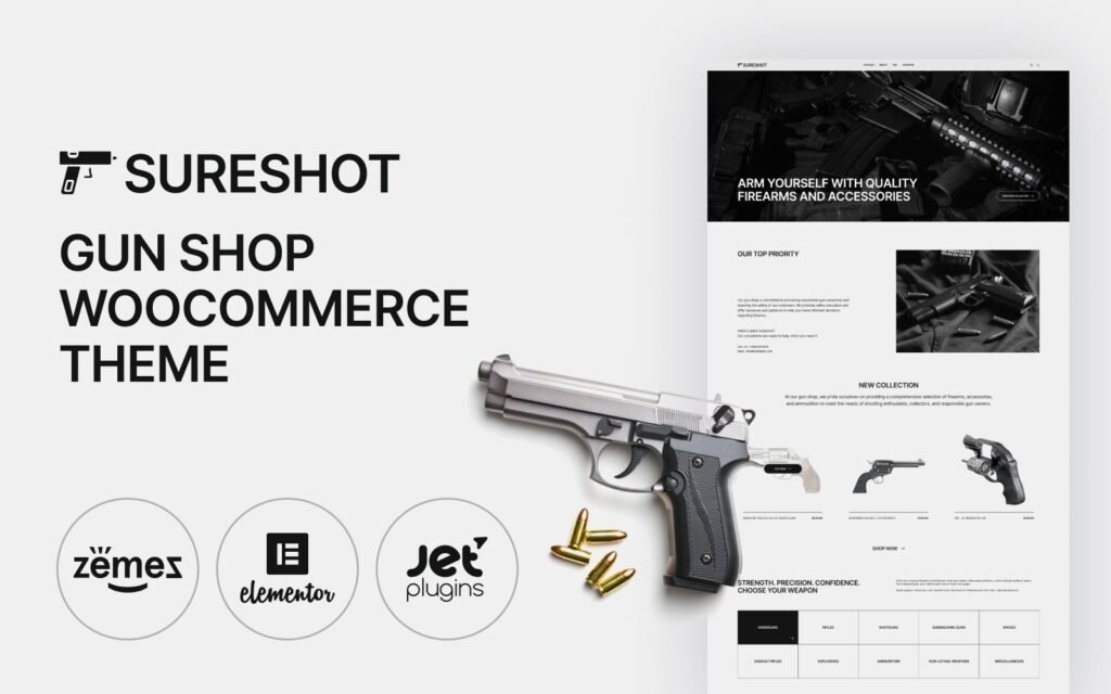 SureShot – 枪支商店、射击俱乐部和武器WooCommerce主题