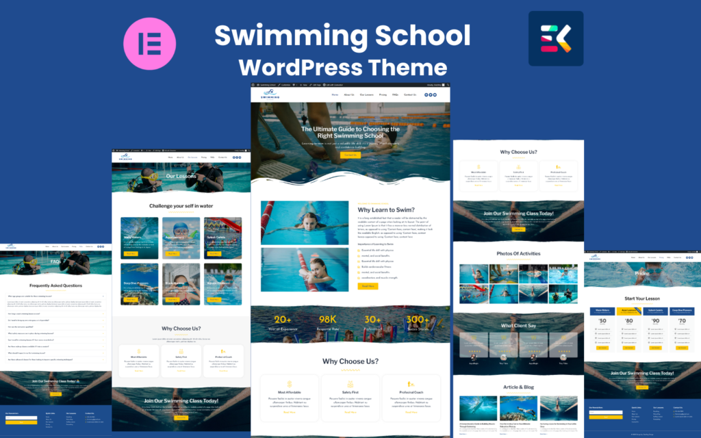 游泳学校Elementor WordPress主题