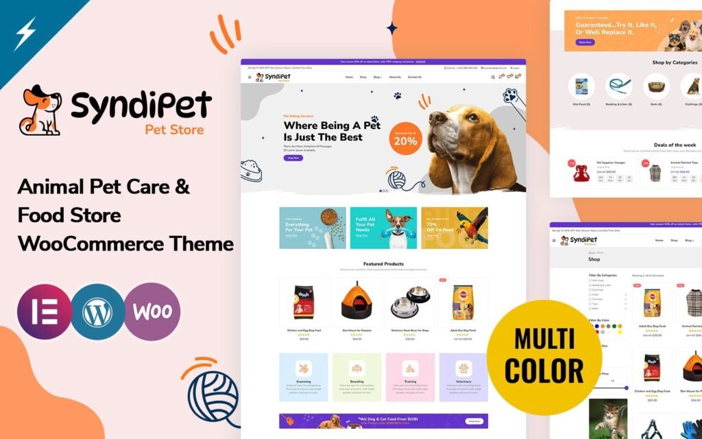 Syndipet – 动物宠物护理与宠物食品商店 WooCommerce 主题