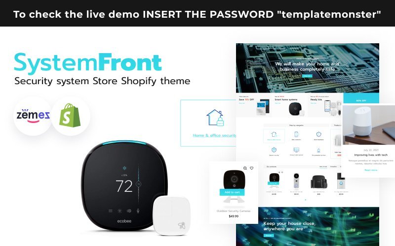 SystemFront – 安全系统，Shopify Locksmith 主题