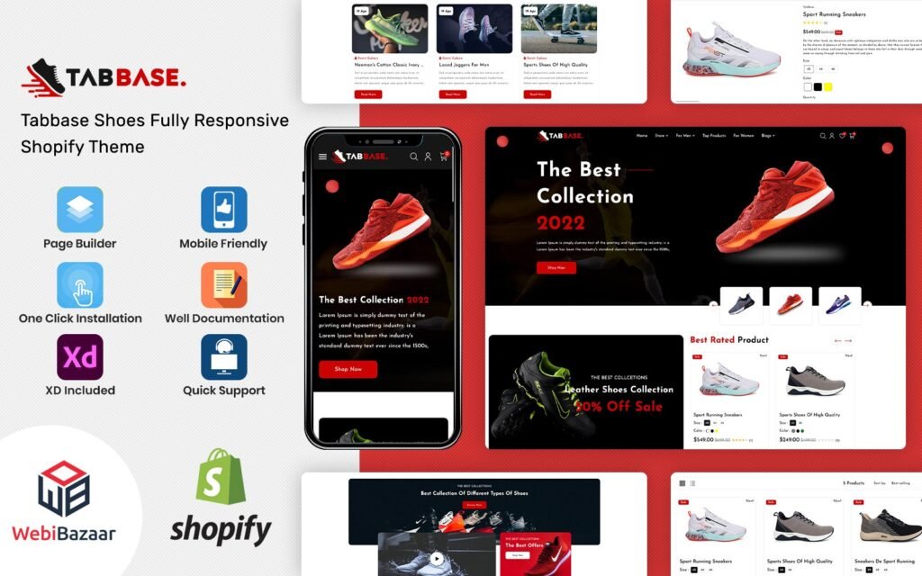 Tabbase – 多用途鞋类和鞋子 Shopify 2.0 主题