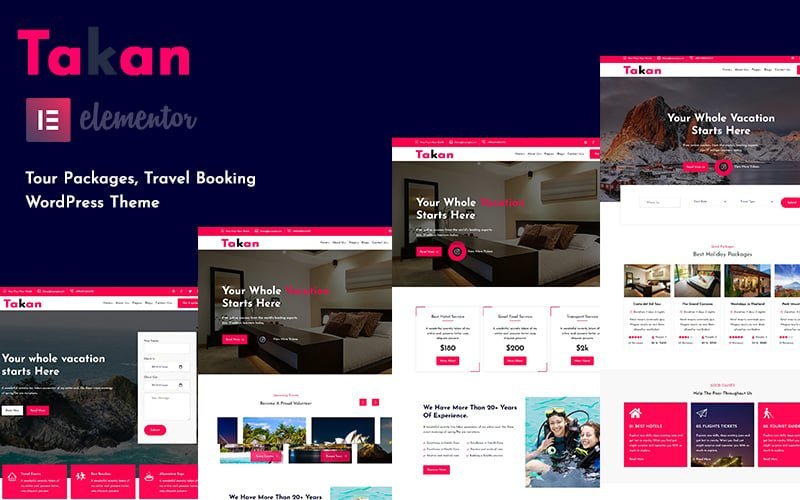 Takan Travel Agencies是一个WordPress主题，适用于旅行社和旅游机构网站。