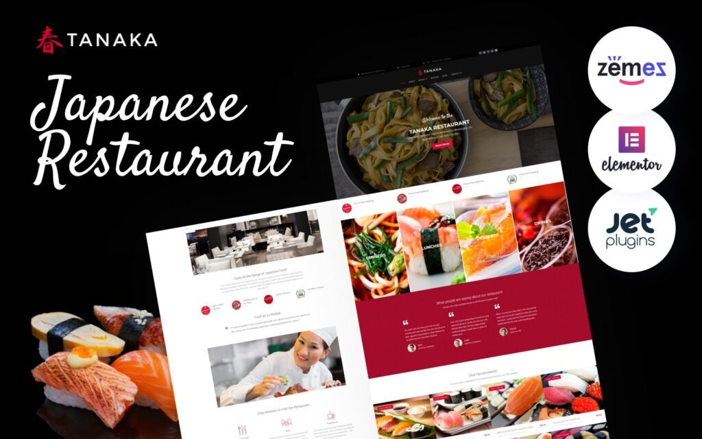 Tanaka – 日式餐厅WordPress主题