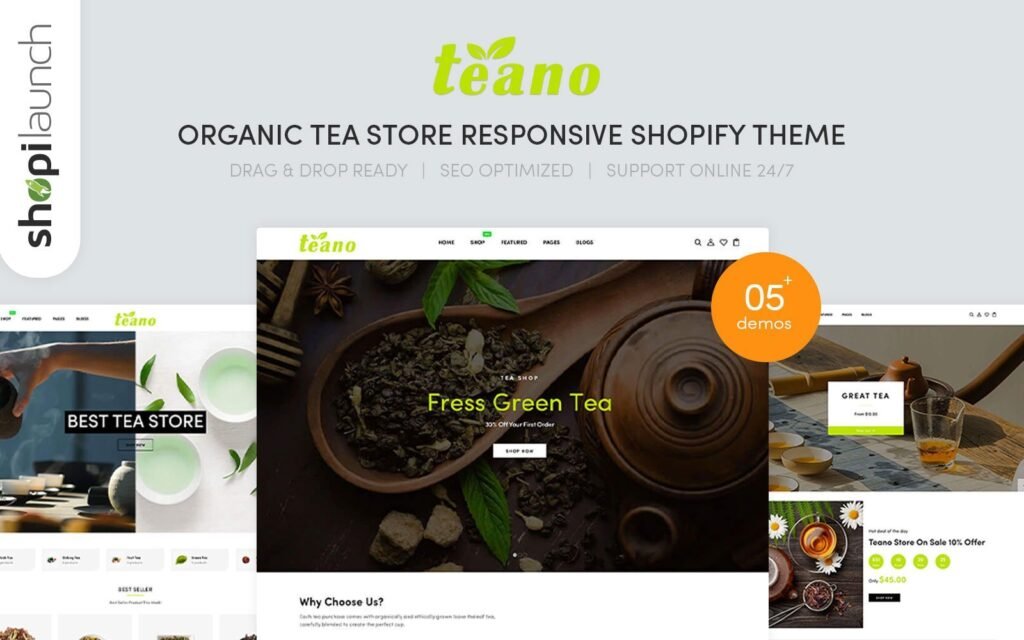 Teano – 有机茶叶商店Shopify主题