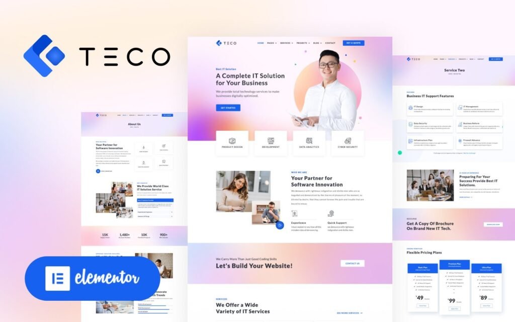 TECO – IT解决方案与服务业务Elementor WordPress主题
