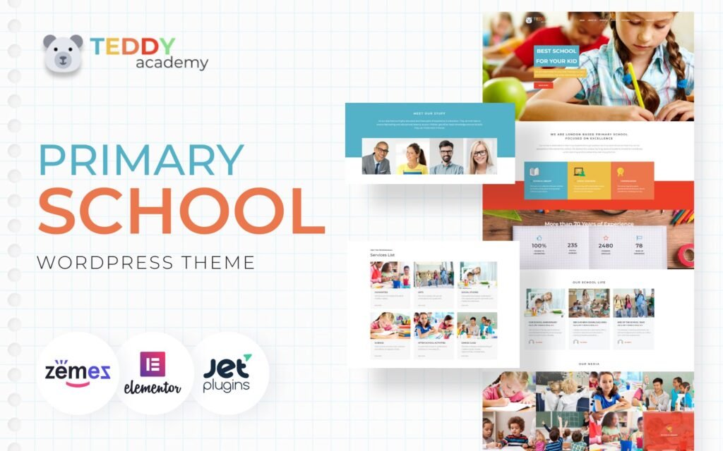 Teddy Academy – 小学 WordPress Elementor 主题