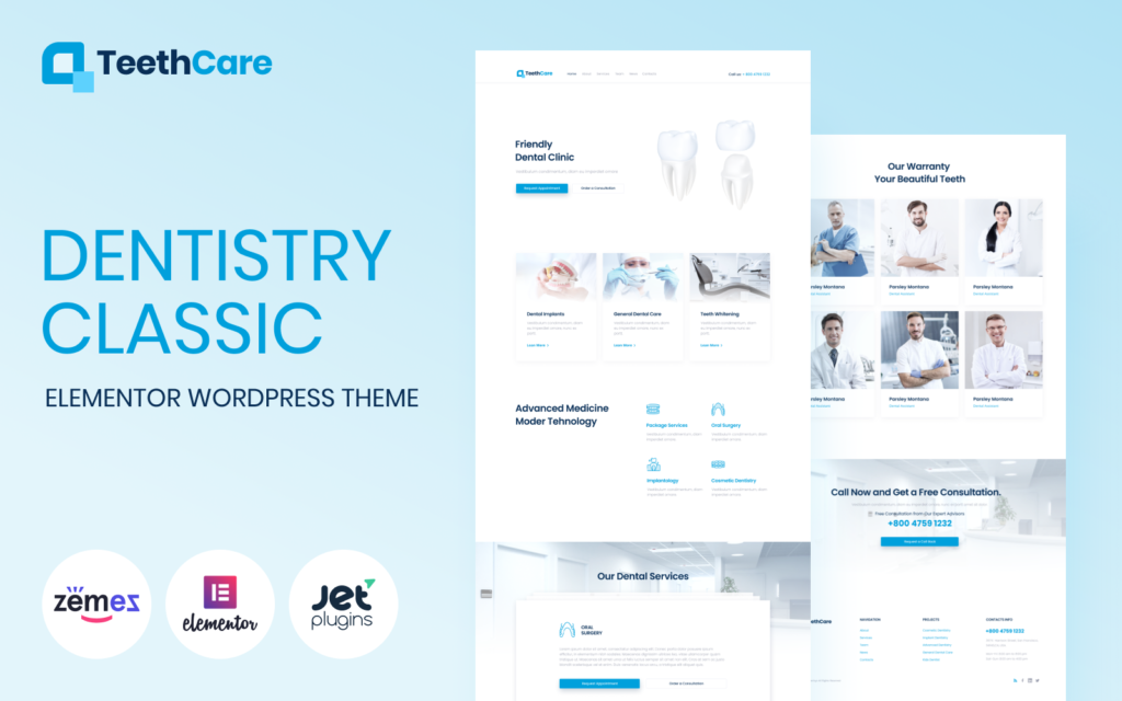 TeethCare – 牙科经典WordPress Elementor主题