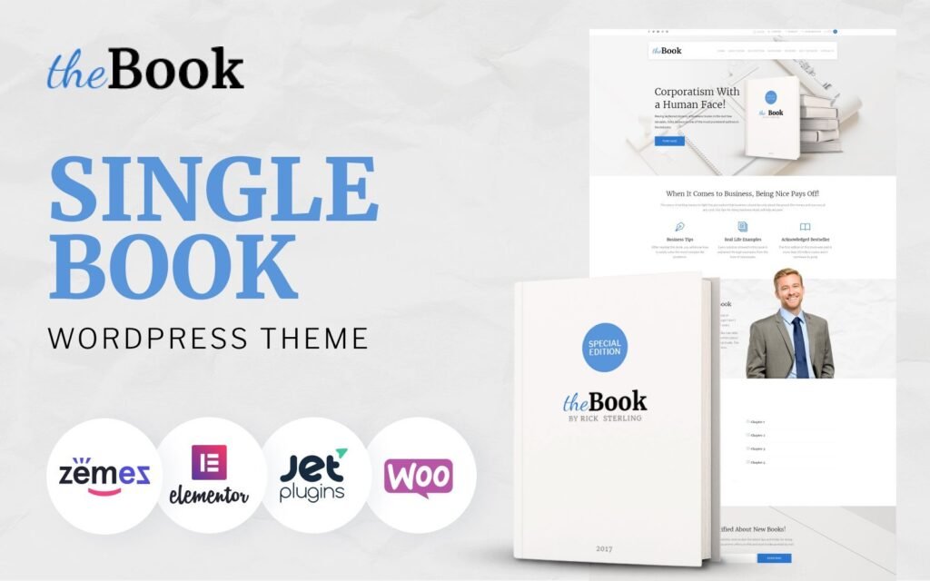 该主题名为”The Book – 单一图书 WooCommerce 主题”