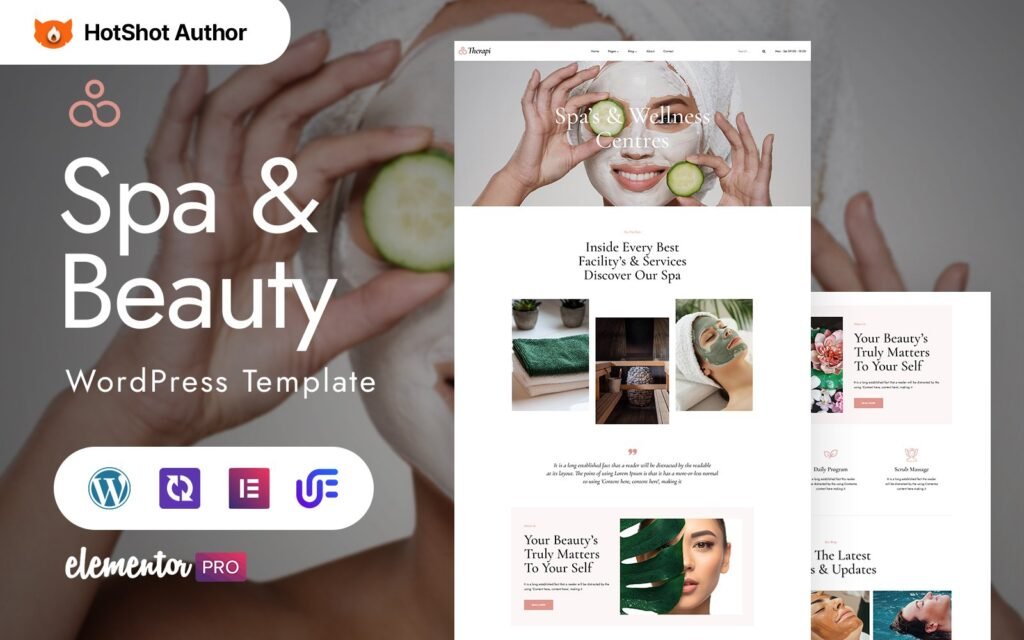 Therapi – Spa And Beauty Elementor WordPress Theme 是一款适用于水疗和美容领域的Elementor WordPress主题。