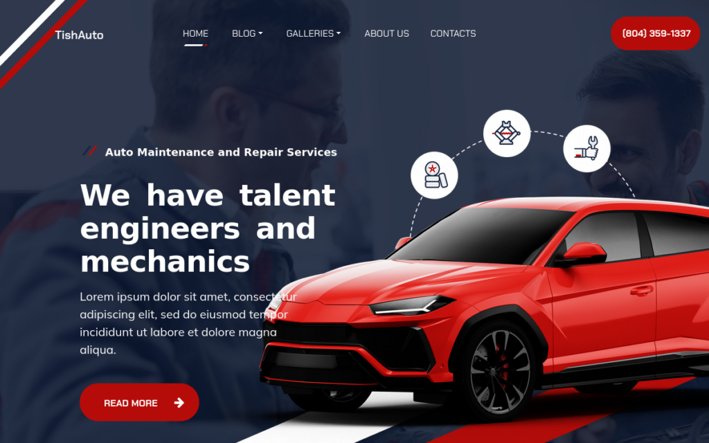 TishAuto – 汽车维护WordPress主题