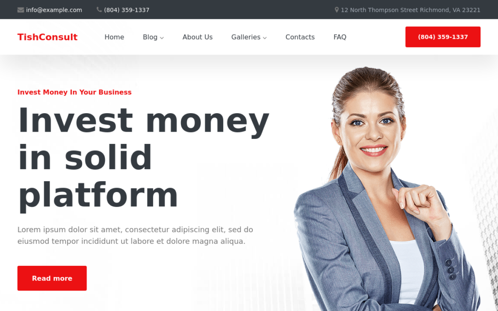 TishConsult – 商务和咨询WordPress主题