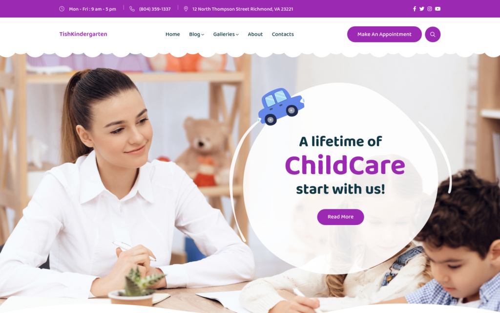 TishKindergarten – 幼儿园和学前教育WordPress主题