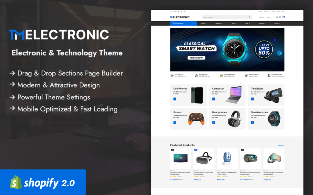TMElectronic – 电子商务Shopify 2.0主题