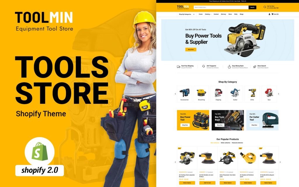 ToolMin – 电动设备工具商店 Shopify 主题
