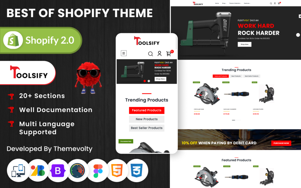 Toolsify Megastore – 一款适用于工具和机器店铺的Shopify 2.0响应式模板