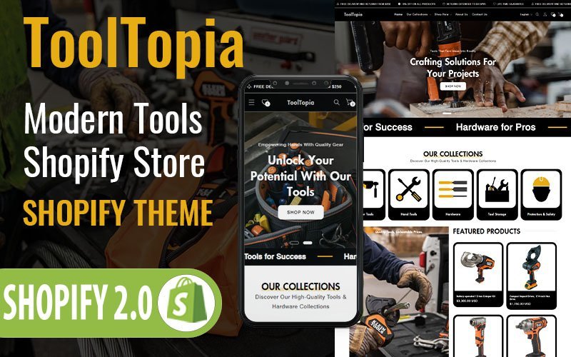 ToolTopia – 为管道工和建筑工提供的优质工具和五金产品 Shopify 响应式主题