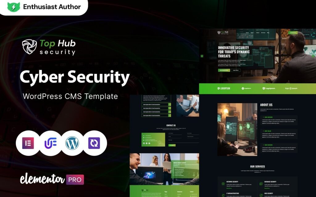 Top Hub -网络安全WordPress Elementor主题