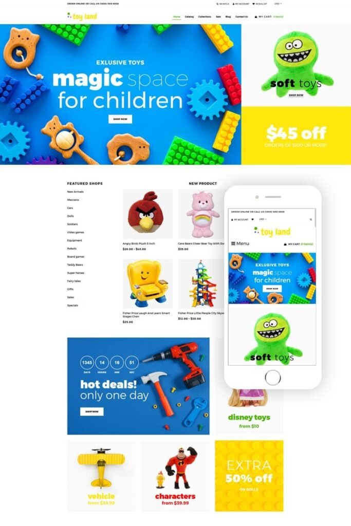 Toy Land – 玩具店铺即用整洁 Shopify 主题