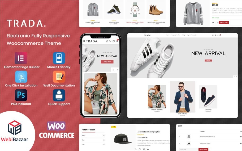 Trada – 时尚购物设计 WooCommerce 主题