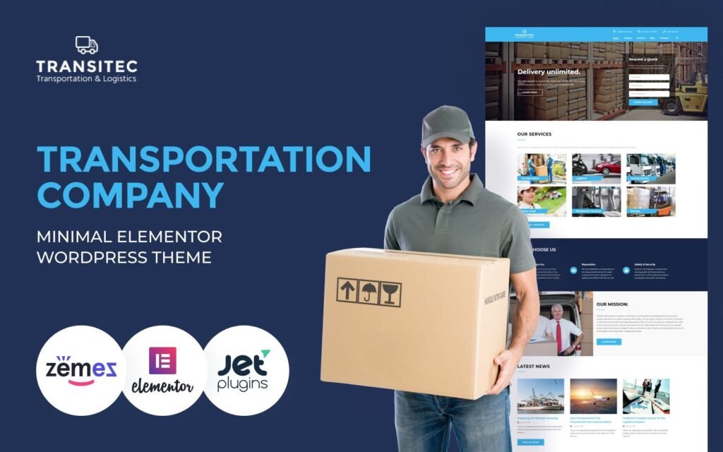 Transitec – 交通多功能极简WordPress Elementor主题