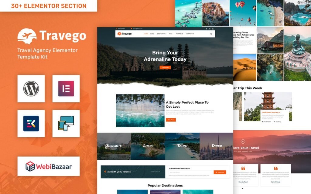 Travego – 旅行社和旅行代理模板WordPress主题