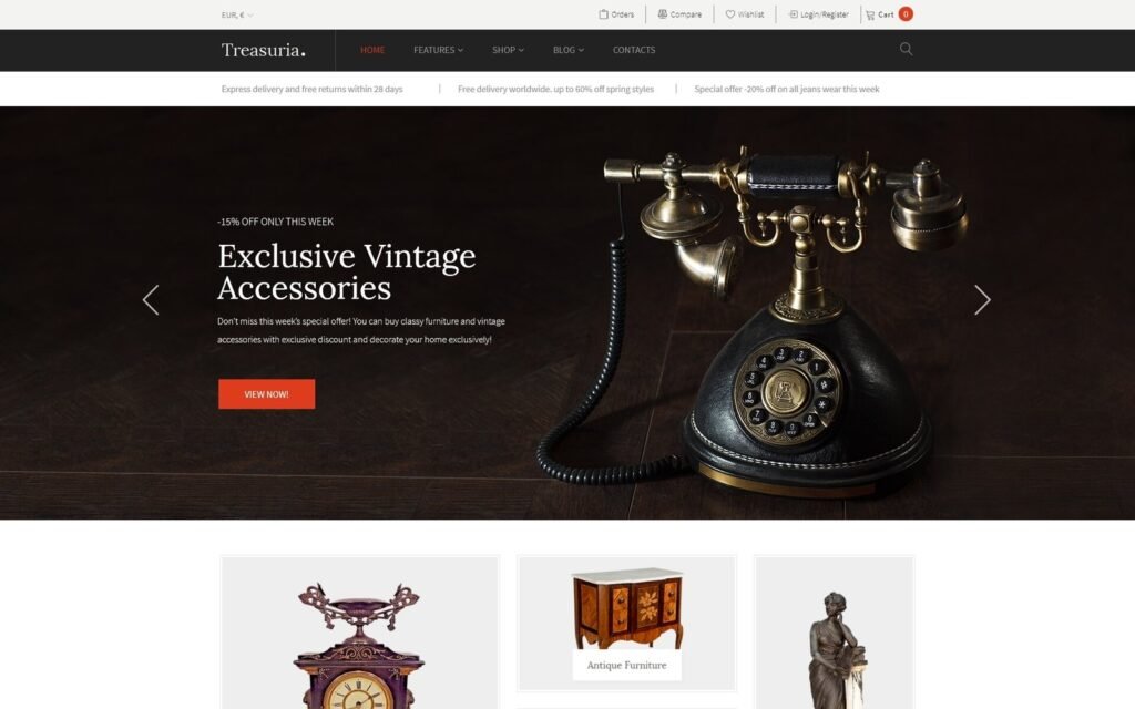 Treasuria – 古董和复古 WooCommerce 主题