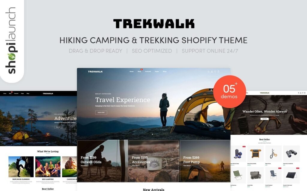 Trekwalk – 徒步露营和徒步旅行Shopify主题