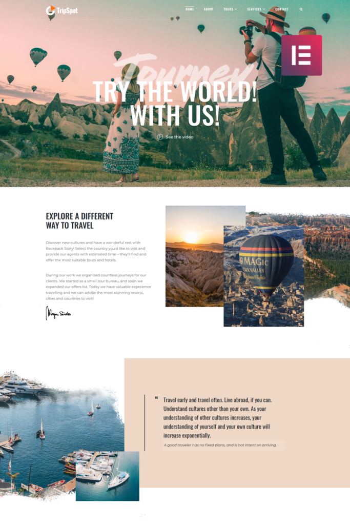 TripSpot – 旅行WordPress Elementor主题