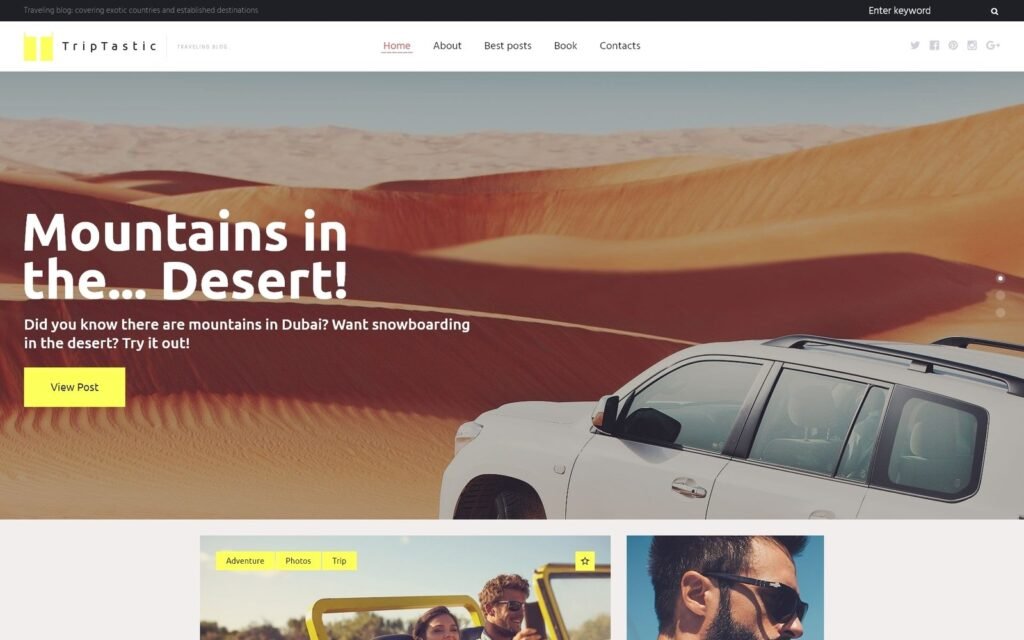 TripTastic- 旅行博客 WordPress 主题