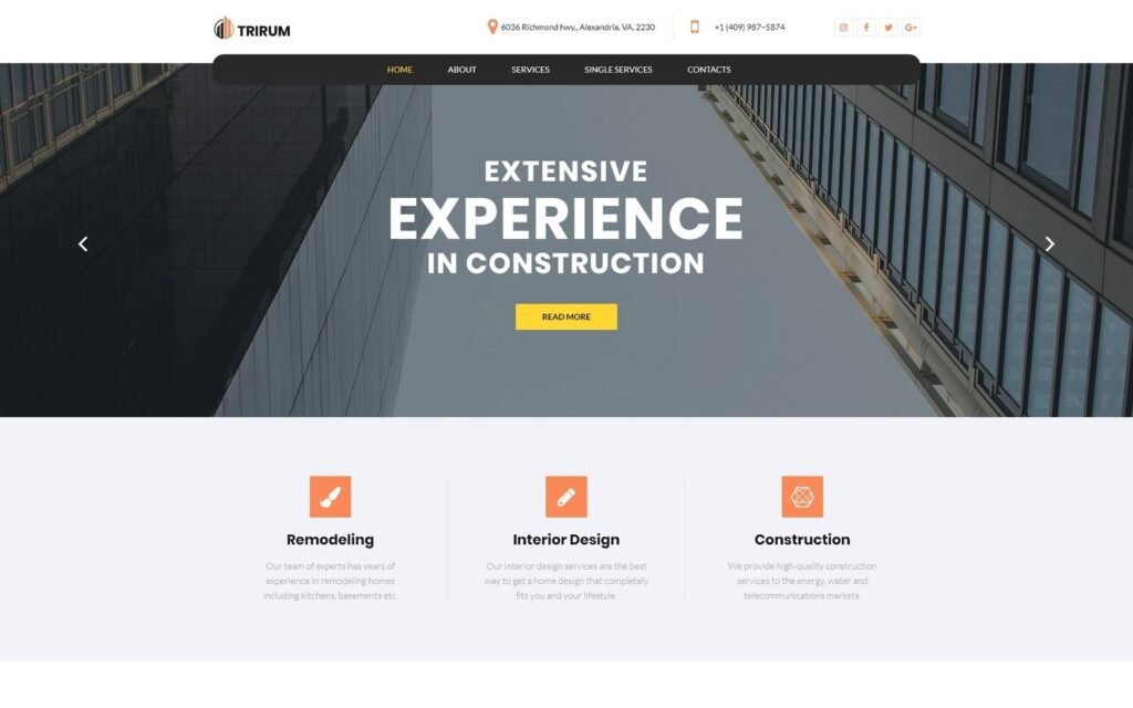 Trirum – 建筑多功能现代WordPress Elementor主题