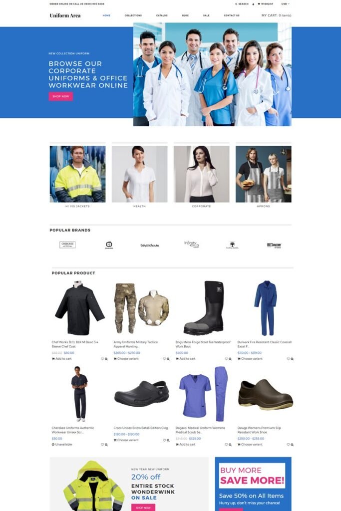 统一区域 – 多页干净的Shopify主题