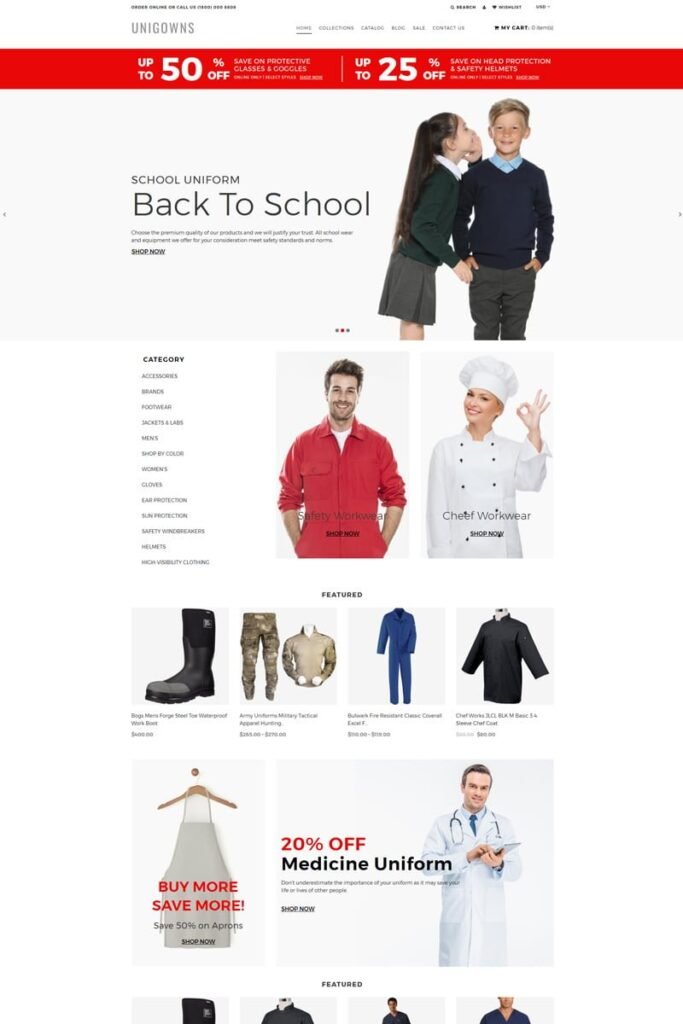 Unigowns – 统一服装店清洁Shopify主题