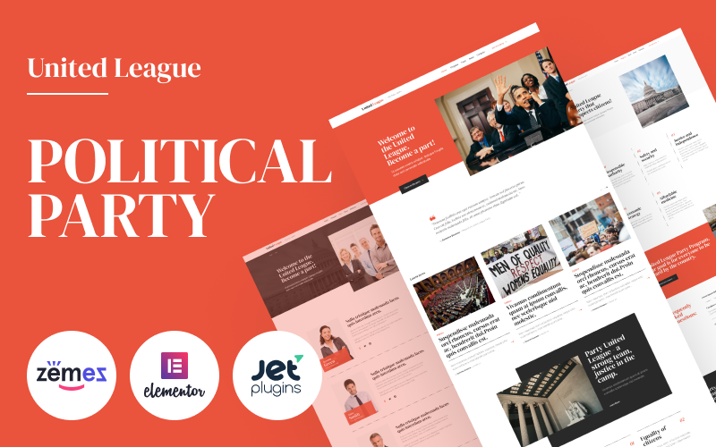 United League – 坚固可靠的政治竞选模板WordPress主题