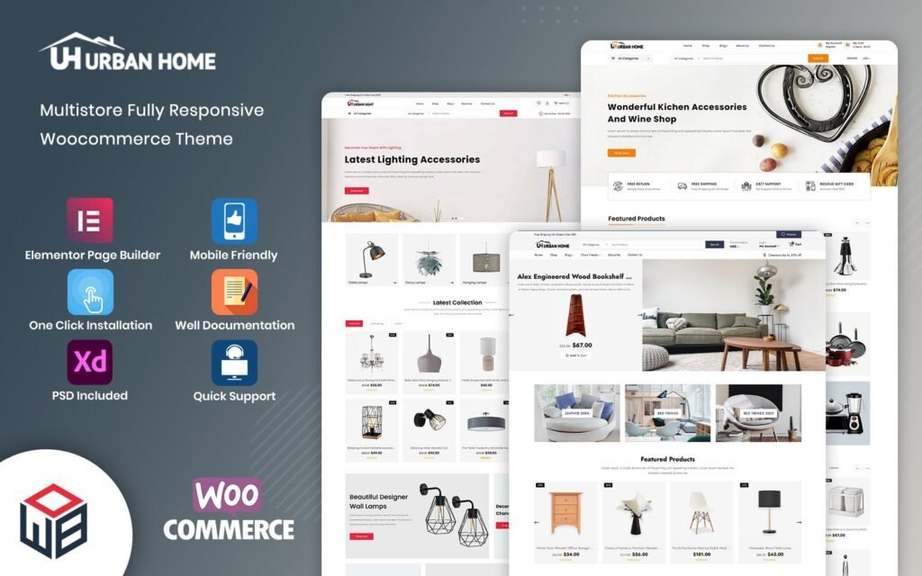 UrbanHome – 家具、家居和生活方式的WooCommerce模板