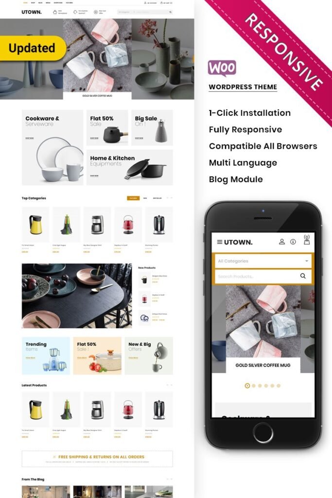 Utown – 超级厨房商店高级WooCommerce主题